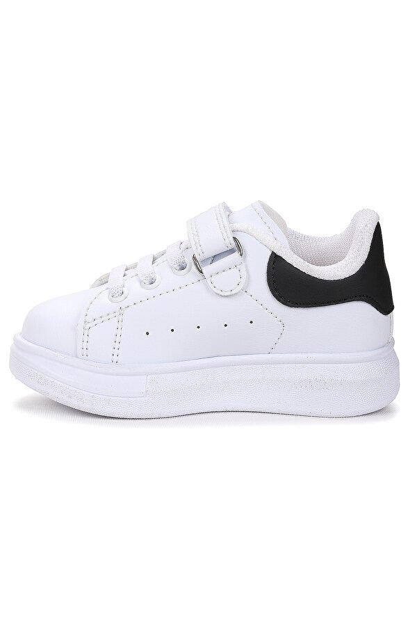 Tinsa Günlük Cırtlı Işıklı Erkek Bebek Spor Ayakkabı Beyaz - Siyah