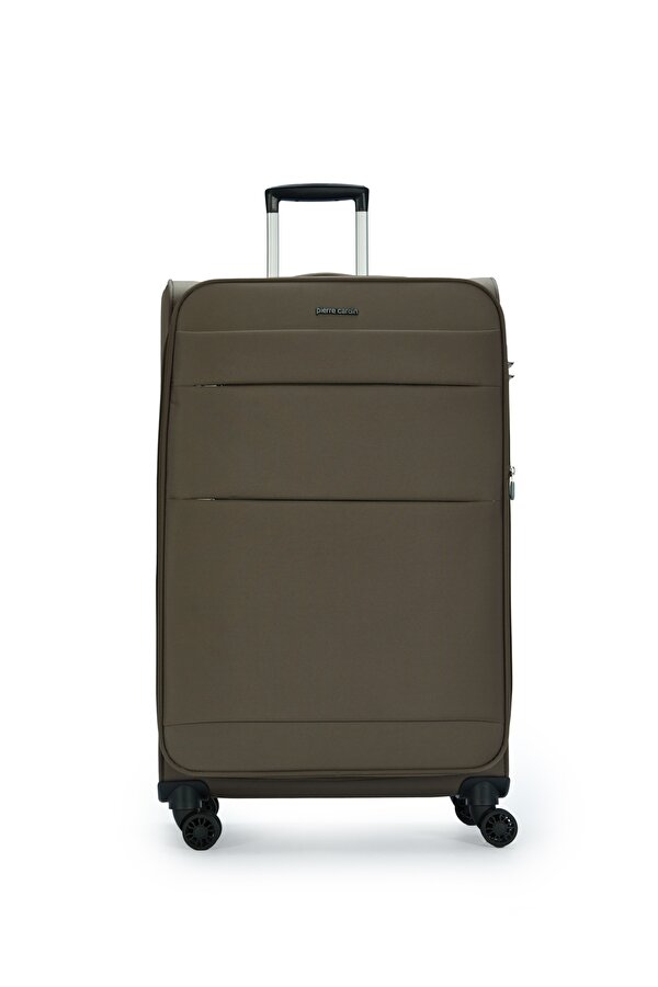 4200 ORTA BOY Ultra Light Hafif Lüx Kumaş Tekerlekli Valiz KAHVERENGİ