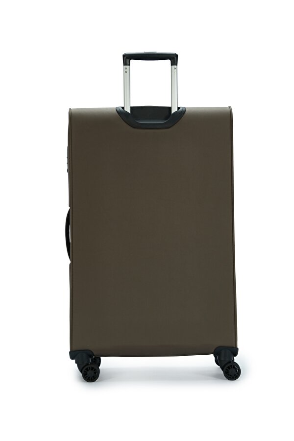 4200 ORTA BOY Ultra Light Hafif Lüx Kumaş Tekerlekli Valiz KAHVERENGİ