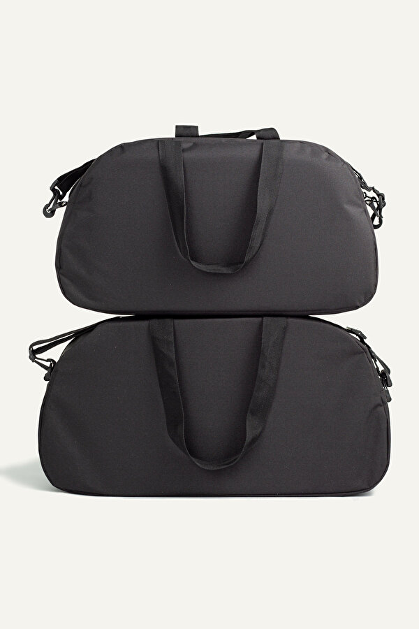 Nil-2 li Büyük Boy+Orta Boy Seyahat SporTatil GYM Valizi El Valiz SİYAH