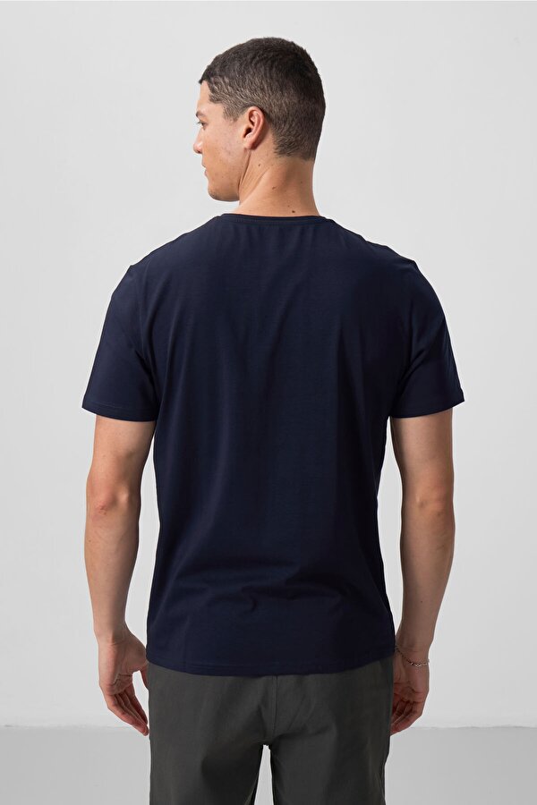 Standart Fit Basic O Yaka  3lü Paket Lacivert Erkek T-Shirt  87911