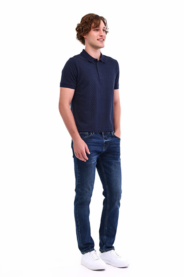 MB AOP 12BS110 5FX Lacivert Erkek Kısa Kol T-Shirt