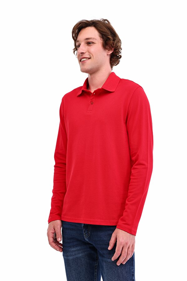 MB SN329 UKOL POLO 5PR Bordo Erkek Uzun Kol T-Shirt