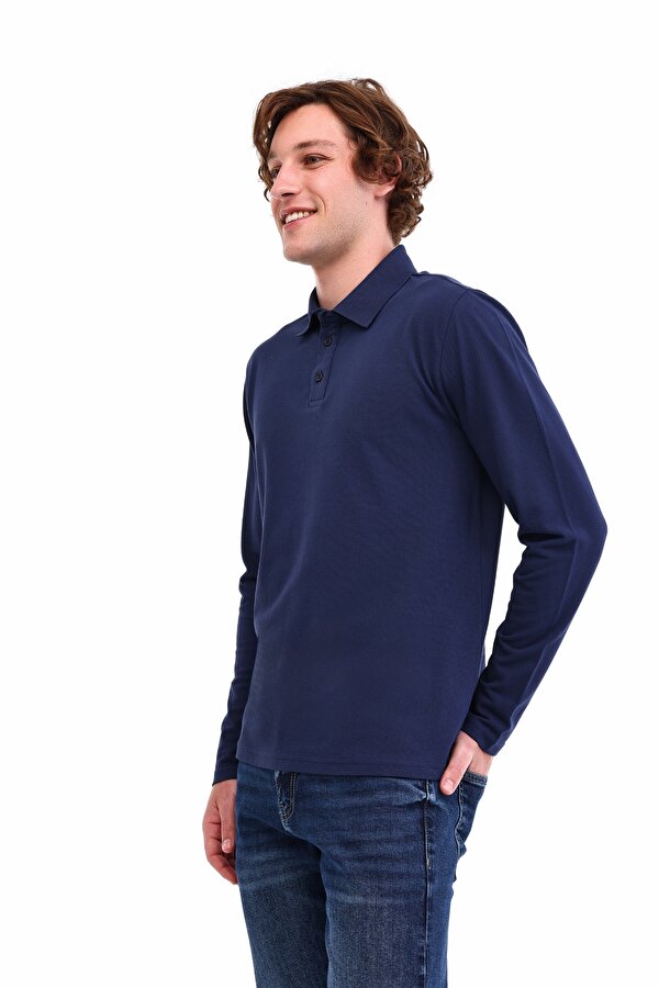 MB SN329 UKOL POLO 5PR Lacivert Erkek Uzun Kol T-Shirt