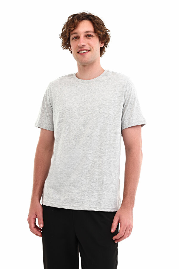 MB PAM C 11SN220 5PR GRI MELANJ Erkek Kısa Kol T-Shirt