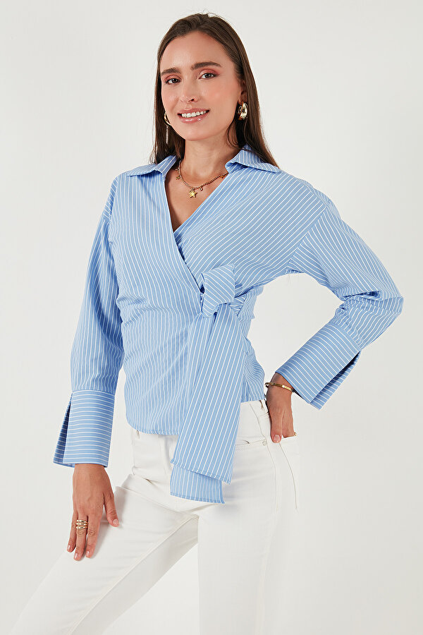Bayan Gömlek 65200538 MAVİ ÇİZGİLİ