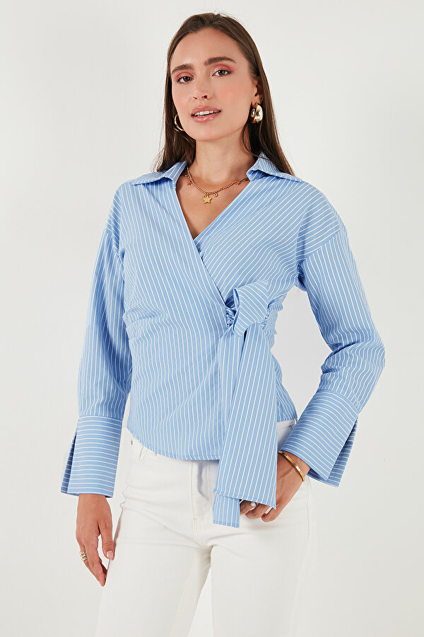 Bayan Gömlek 65200538 MAVİ ÇİZGİLİ