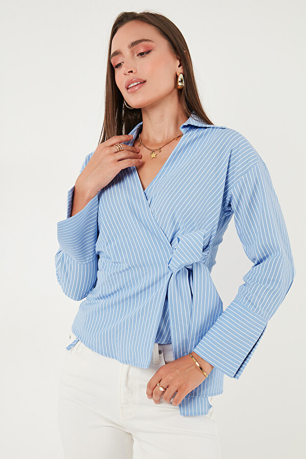 Bayan Gömlek 65200538 MAVİ ÇİZGİLİ