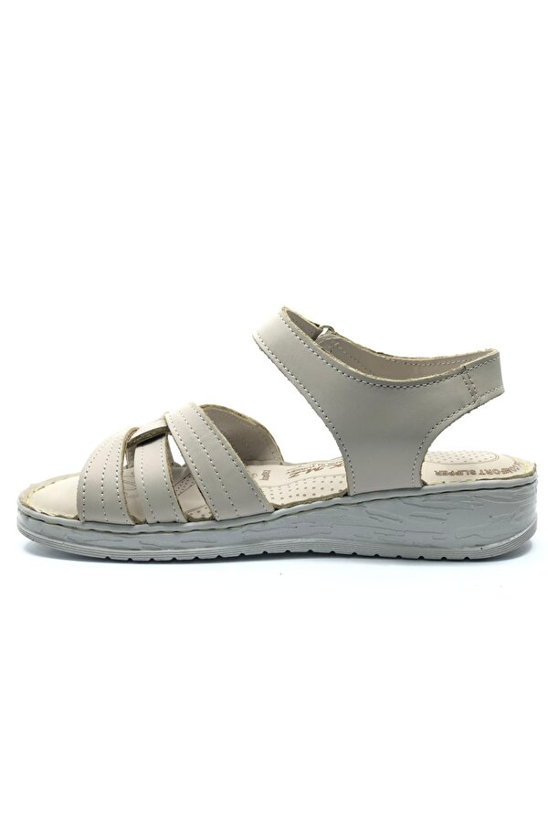 8712 Hakiki Deri Comfort Ortopedik Kadın Sandalet