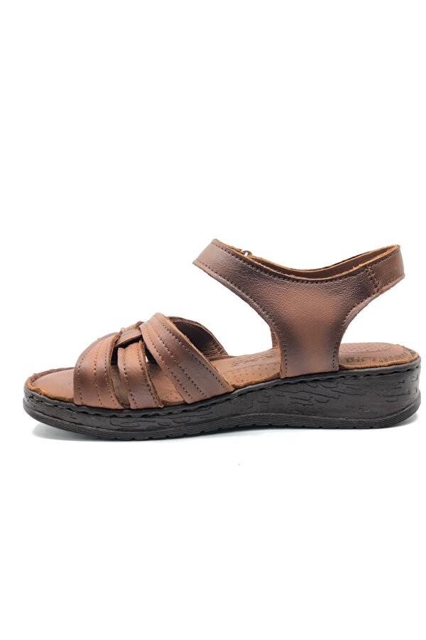 8712 Hakiki Deri Comfort Ortopedik Kadın Sandalet