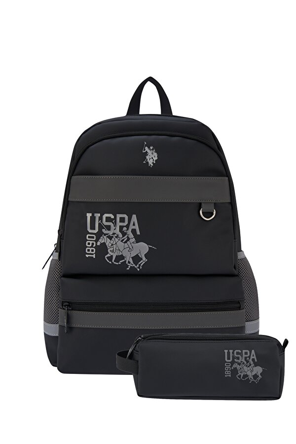 US Polo Assn Ç-25128 2 Lİ KALEMLİKLİ OKUL SIRT ÇANTASI ÖĞRENCİ  GÜNLÜK SİYAH