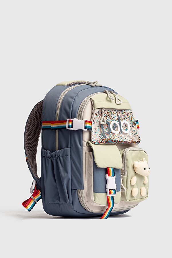 My Polo 2035 Çocuk İlkokul Ortaokul Çantası Sırt Çantası Okul Çantası Çok Bölmeli Ortopedik Sırt MAVİ