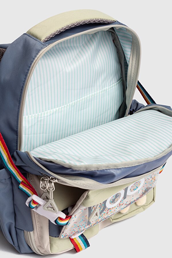 My Polo 2035 Çocuk İlkokul Ortaokul Çantası Sırt Çantası Okul Çantası Çok Bölmeli Ortopedik Sırt MAVİ