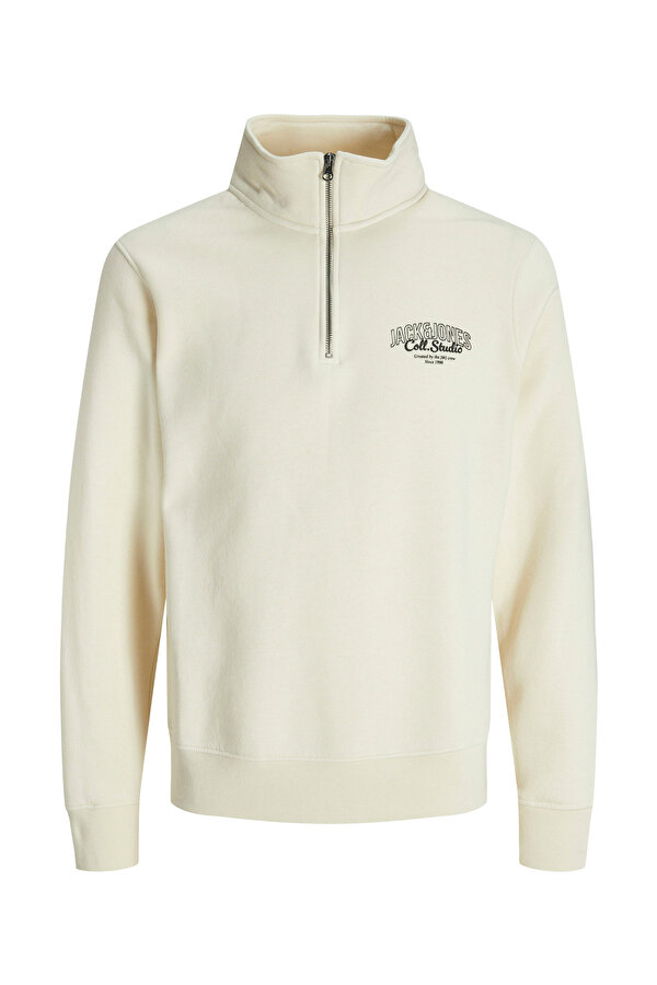 JJMAKOTO HALFZIP SWEAT Beyaz Erkek Sweatshirt