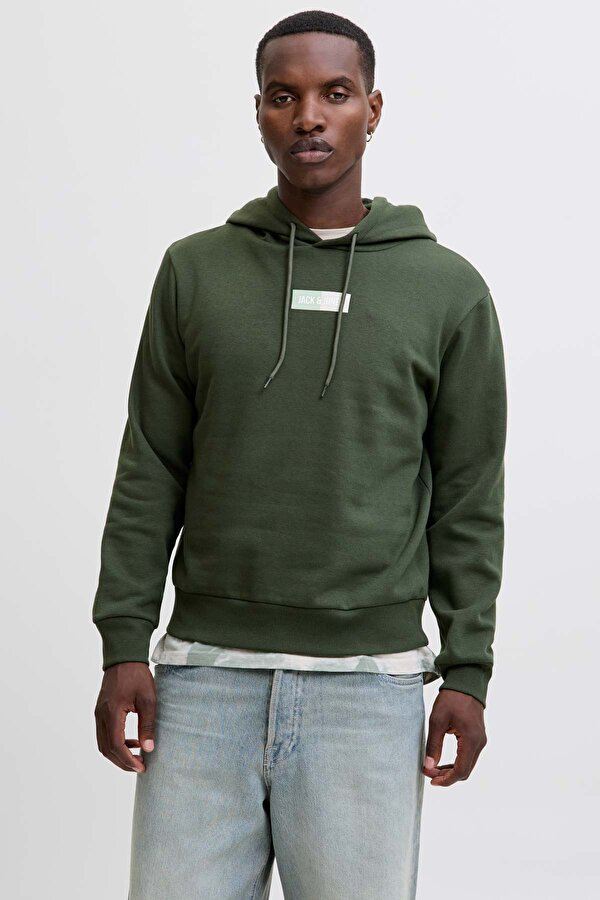 JJPAN SWEAT HOOD Haki Erkek Sweatshirt