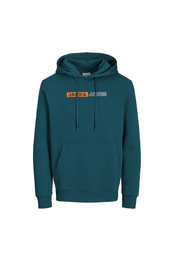 12233599 Jjecorp Logo Sweat Hood Petrol