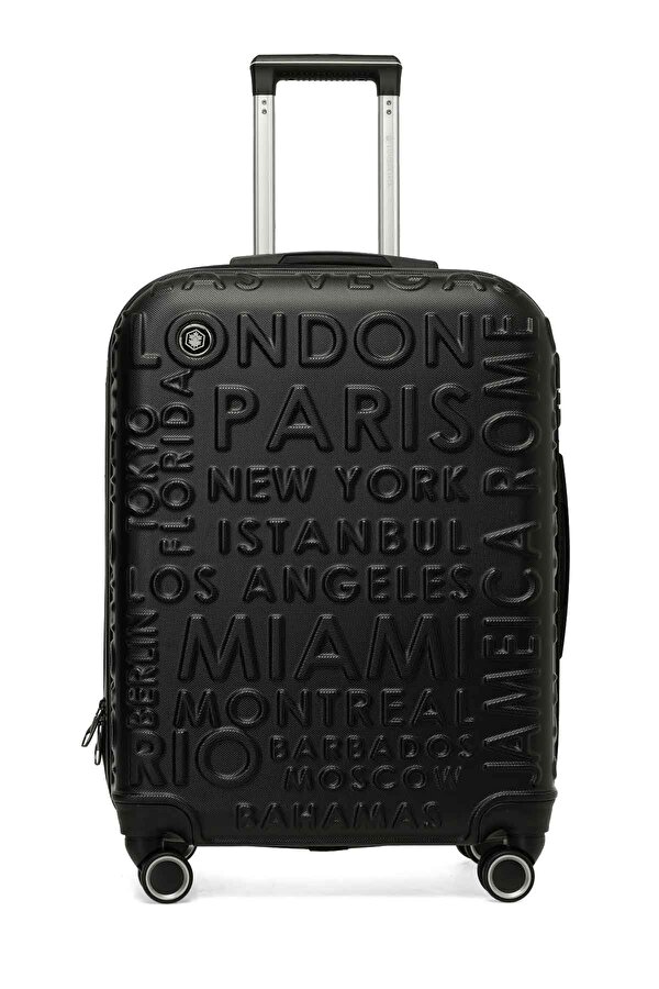 LUGANO -B ABS 5PR Siyah Unisex Büyük Boy Valiz