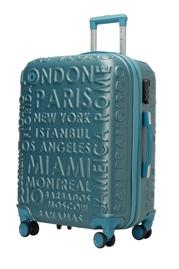 LUGANO -O ABS 5PR Mavi Unisex Orta Boy Valiz