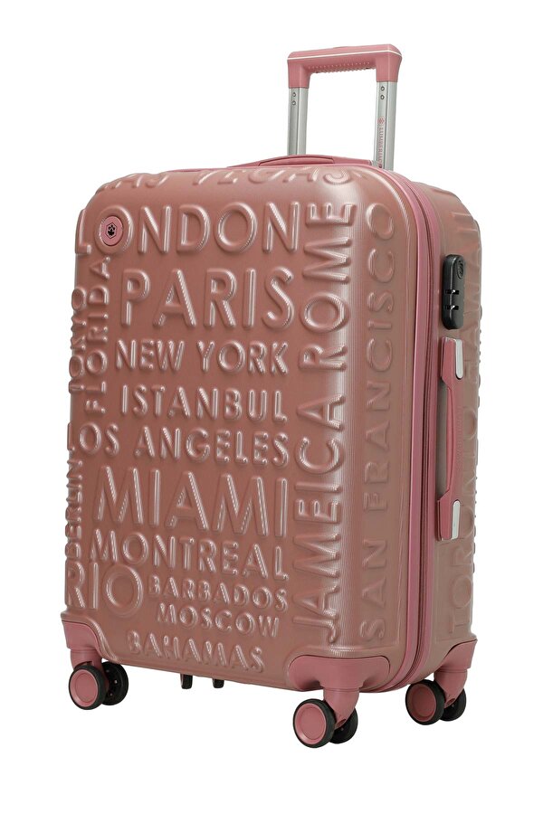 LUGANO -O ABS 5PR Pudra Unisex Orta Boy Valiz