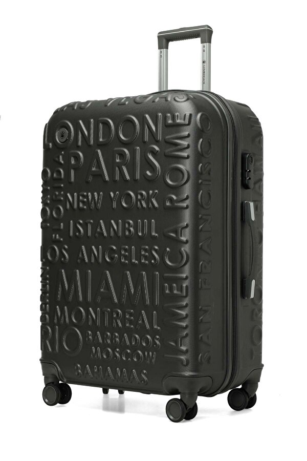 LUGANO -B ABS 5PR Gri Unisex Büyük Boy Valiz