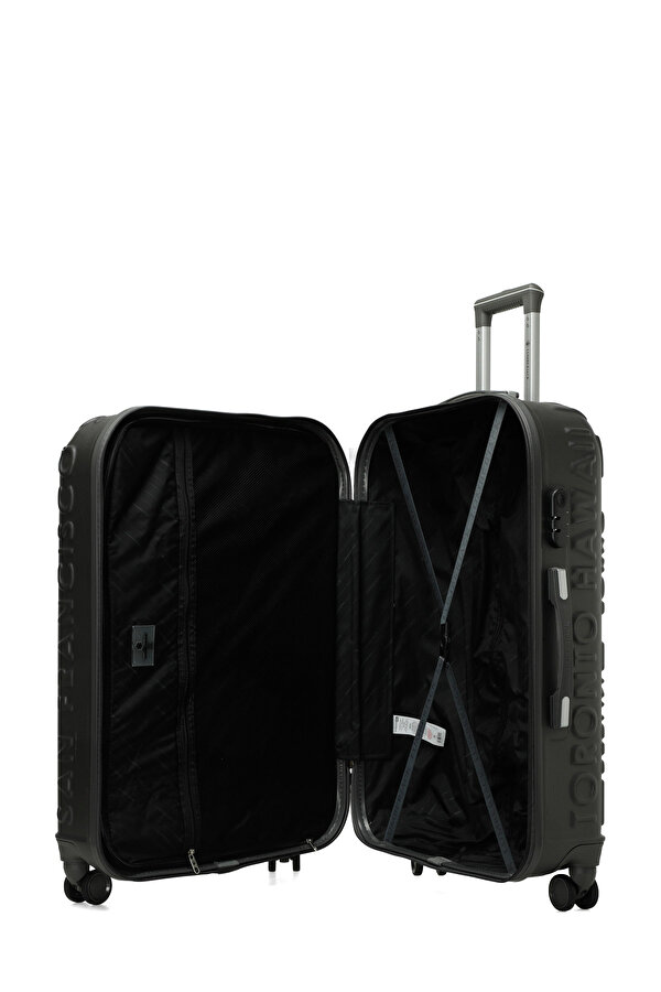 LUGANO -B ABS 5PR Gri Unisex Büyük Boy Valiz