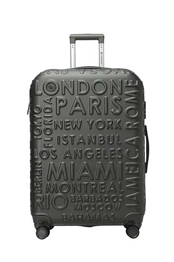 LUGANO -O ABS 5PR Gri Unisex Orta Boy Valiz