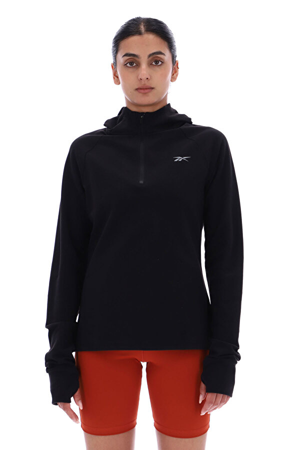 Clothing Reebok Ls 1/4 Hooded Zip Top Черный