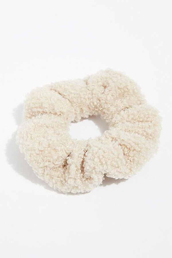 Krem Renk Teddy Peluş Lastik Toka