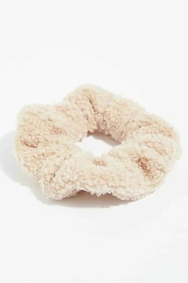 Krem Renk Teddy Peluş Lastik Toka