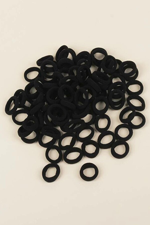 50 li Kadın Siyah Saç Lastik Toka Seti