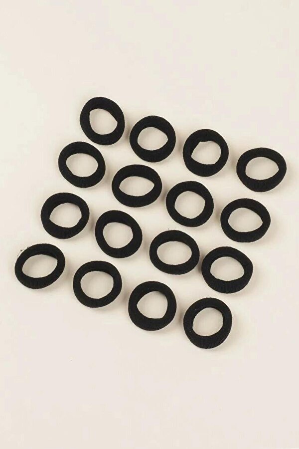 50 li Kadın Siyah Saç Lastik Toka Seti