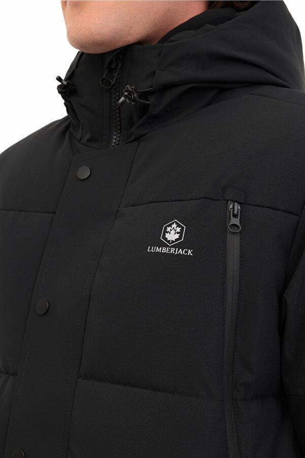 Lumberjack Ml Adlers Long Coat 5Pr Черный Мужчина Длинная Куртка