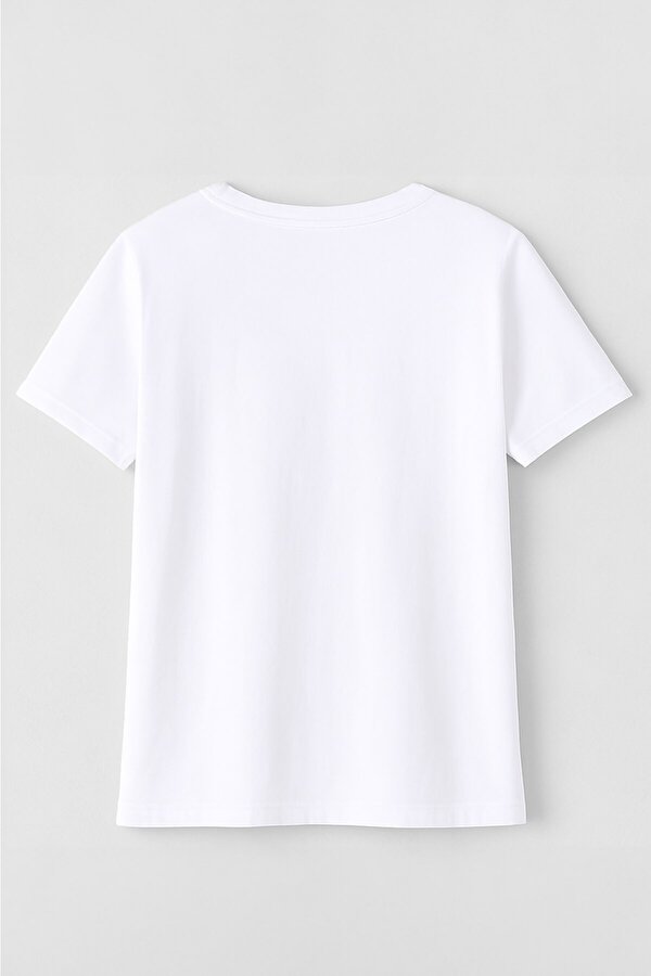 Kadın Bisiklet Yaka %100 Pamuk Fethiye Baskılı Kısa Kollu T-Shirt