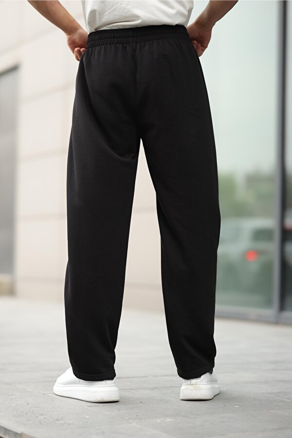 Siyah Rahat Kesim Erkek Eşofman Altı E6560