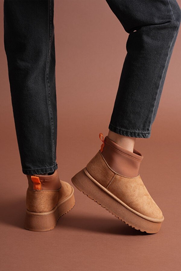 Taba Süet Kadın Düz Bot