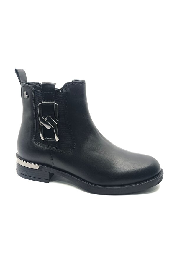 Apricus Hakiki Deri Düz Kaymaz Taban Ortopedik Kadın Bot