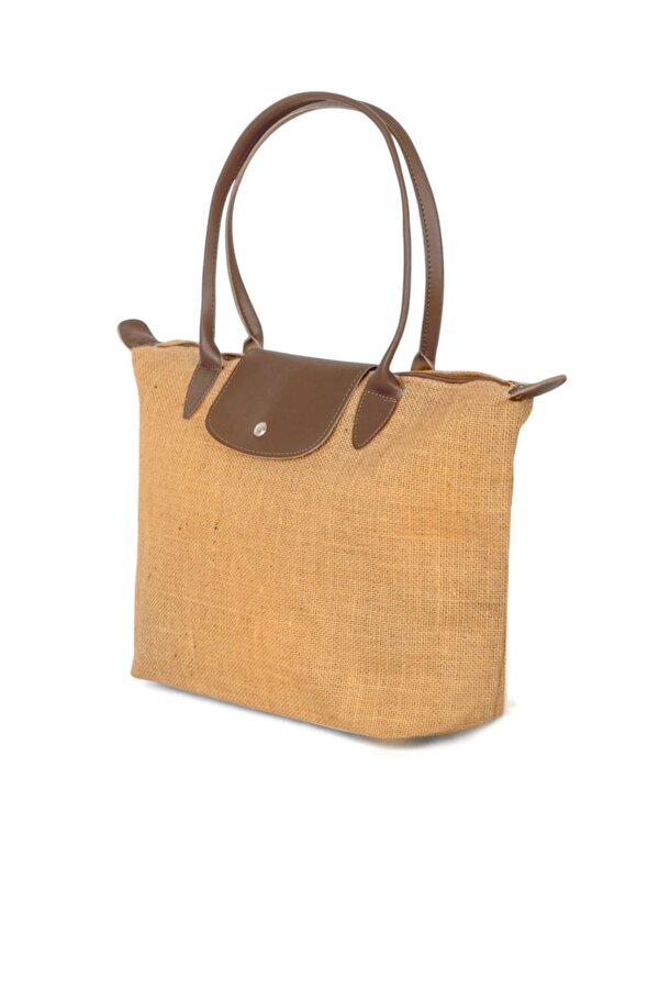 Kadın Vizon Orta Boy Askılı Hasır El ve Omuz Çantası