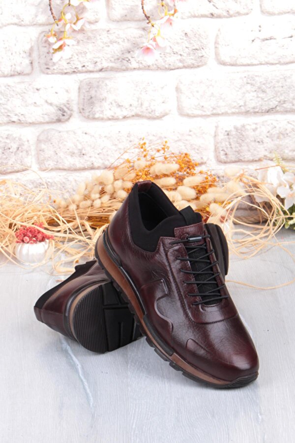 5333 Rahat Lastikli Kauçuk Taban Hakiki Deri Erkek Ayakkabı