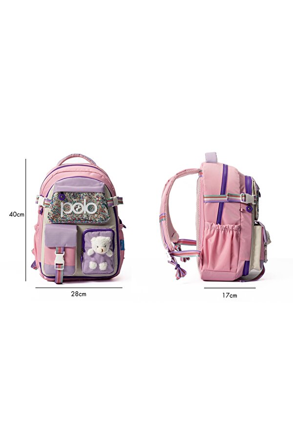 My Polo 2035 Çocuk İlkokul Ortaokul Çantası Sırt Çantası Okul Çantası Çok Bölmeli Ortopedik Sırt TURKUAZ