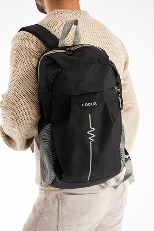 Nil-09 Outdoor (44cmx25cmx18cm) Unisex Günlük sırt çantası spor çantası çok amaçlı çanta SİYAH