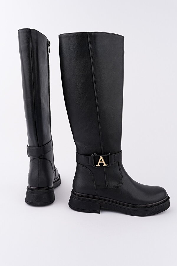 AVENTRA Kemer ve Toka Detaylı Fermuarlı Kadın Çizme
