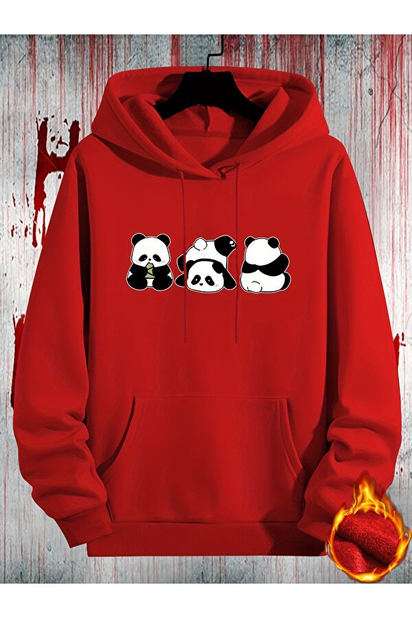 Unisex Sevimli Pandalar Baskılı Oversize Sweatshirt - 3 Al 1 Öde