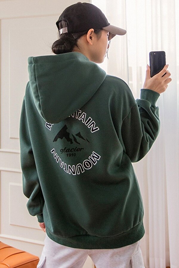 Unisex MONTAIN Baskılı Oversize Sweatshirt - 3 Al 1 Öde