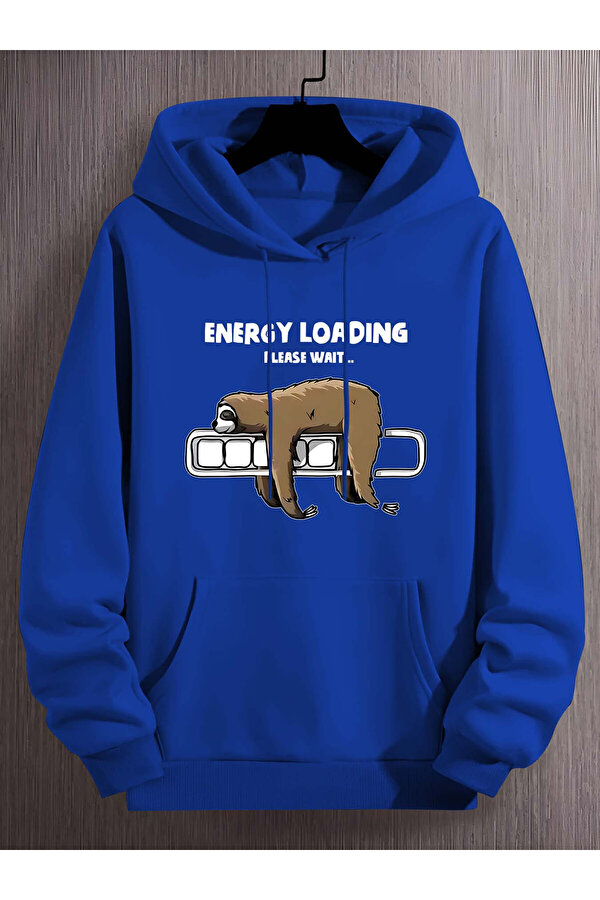 Unisex Tembel Animal Baskılı Oversize Sweatshirt