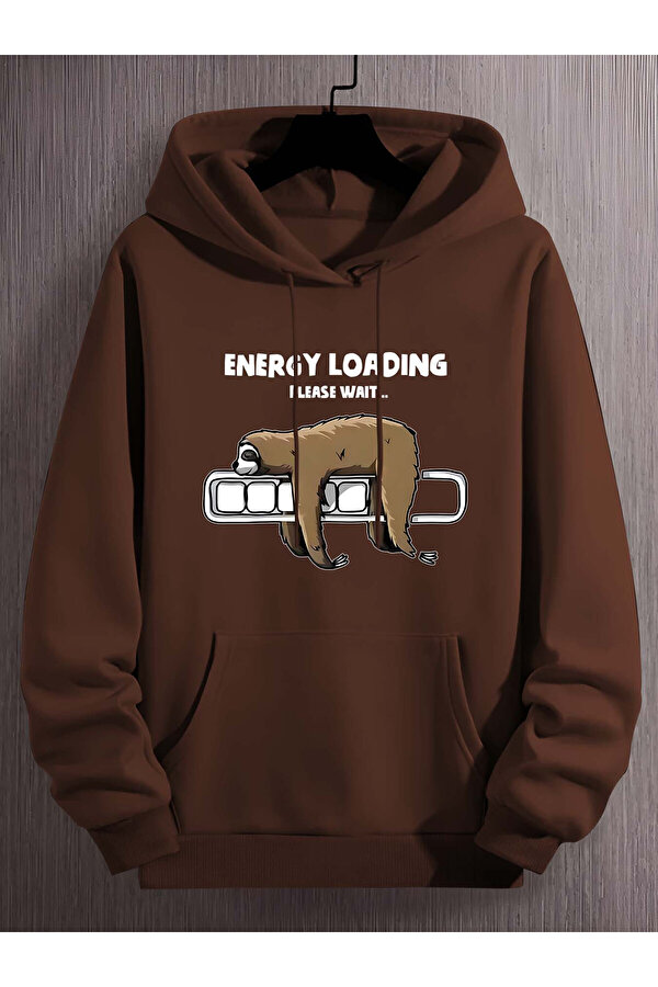 Unisex Tembel Animal Baskılı Oversize Sweatshirt