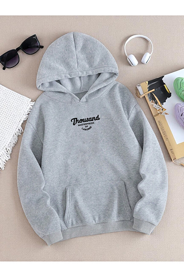 Unisex Thousand Baskılı Oversize Sweatshirt - 3 Al 1 Öde