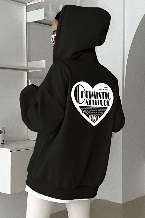 Optimistic Baskılı Oversize Sweatshirt - 3 Al 1 Öde