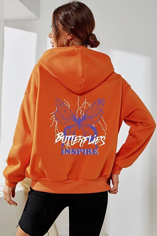 Unisex Butterfly & Letter Graphic Baskılı Sweatshirt - 3 Al 1 Öde