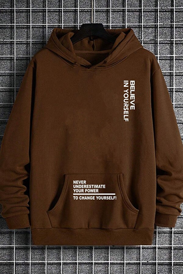 Belive in Yourself Baskılı Oversize Sweatshirt - 3 Al 1 Öde