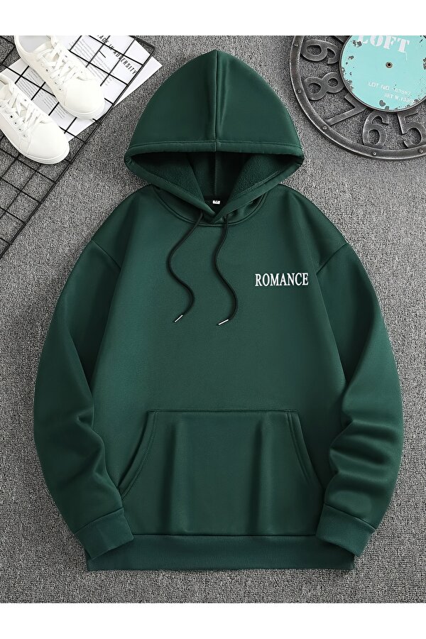 Unisex Romance Sirt Detayli Baskılı Oversize Sweatshirt